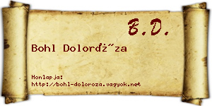 Bohl Doloróza névjegykártya